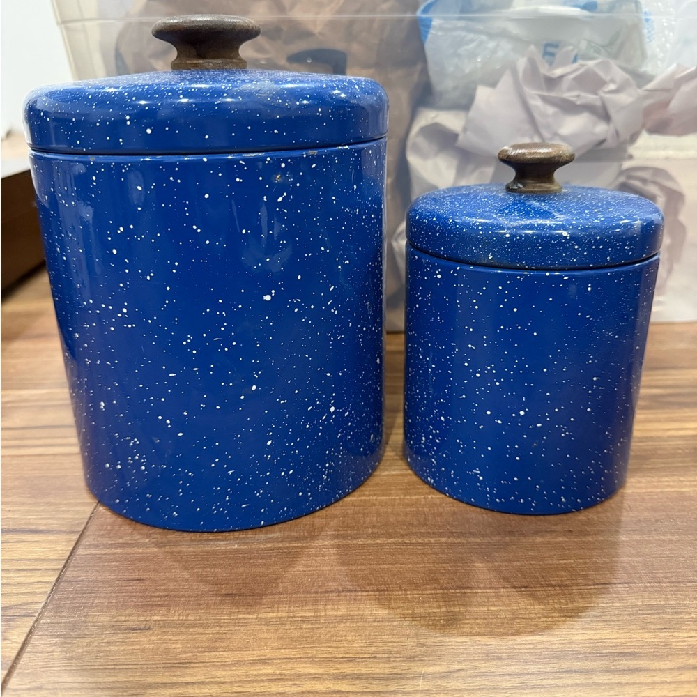 Vintage Ransburg Blue with White Speckles